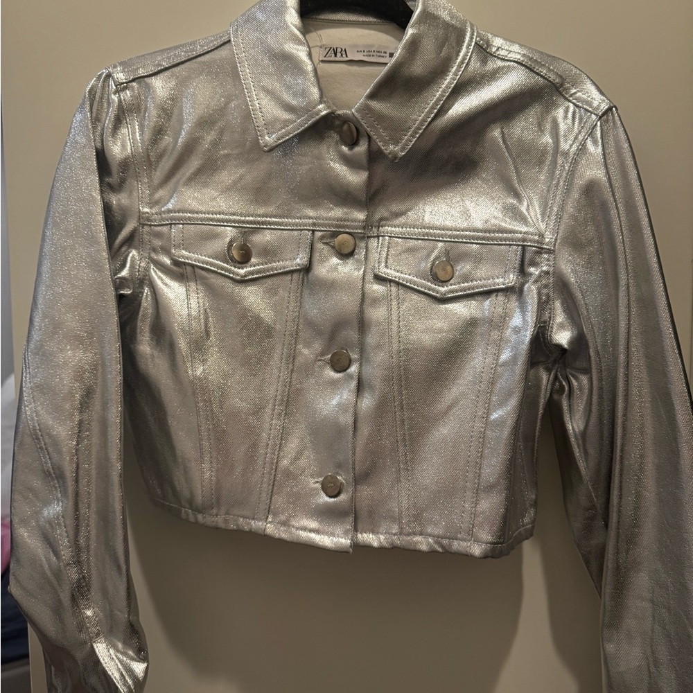 Zara Silver Metallic Women's Jacket